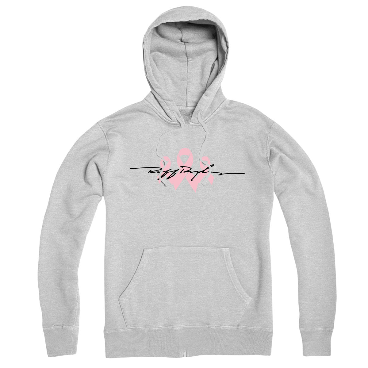 RR Signature Pink Ribbon Hoodie - Ash