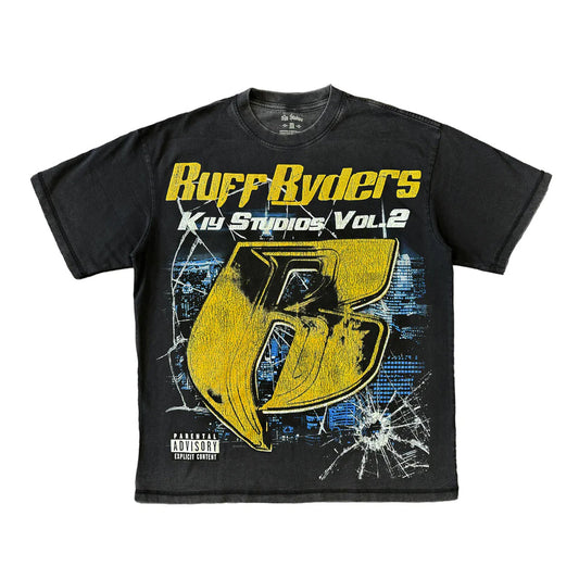 KIY Studios X Ruff Ryders "Shattered Vol.2" Vintage Black Tee