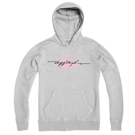 RR Signature Pink Ribbon Hoodie - Ash